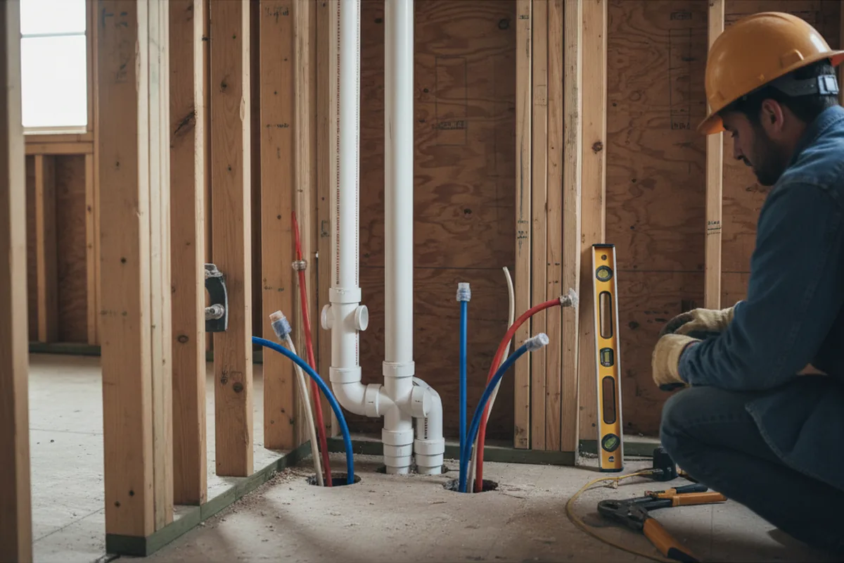 Drain and supply rough-in during Toilet Repair and Installation in Higden